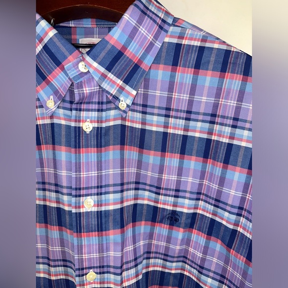 Brooks Brothers Shirt The Original‎ Polo XL Plaid Non Iron - Picture 8 of 9